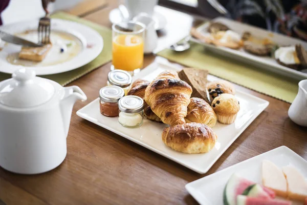 Крупный План Завтрака Отеле — стоковое фото