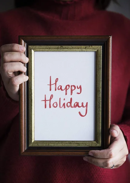 Фраза Happy Holiday Кадре — стоковое фото