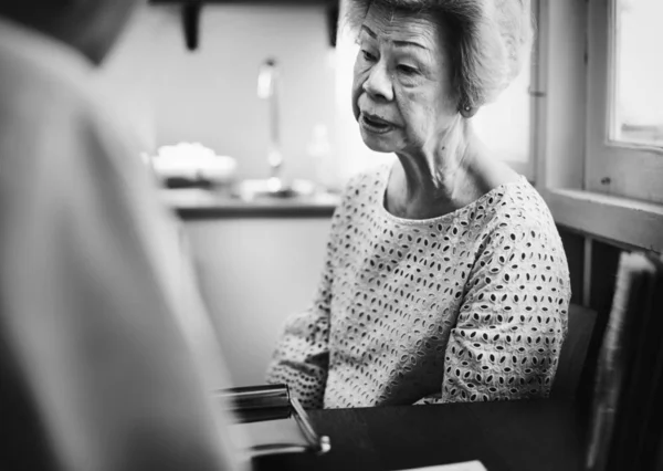 Vecchio Paziente Asiatico Ospedale — Foto Stock