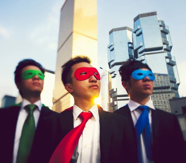 Superheros Negócios Asiáticos Hong Kong — Fotografia de Stock