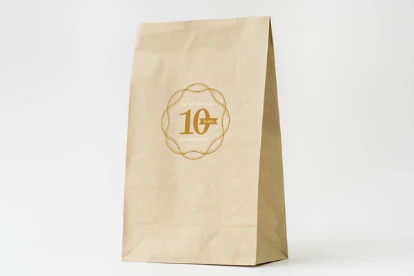 Natural Paper Bag Branding Mockup — Stock Photo, Image