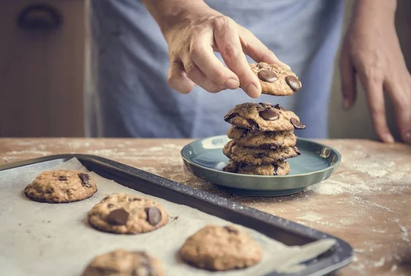 チョコレート チップ クッキー食品写真レシピ アイデア — ストック写真