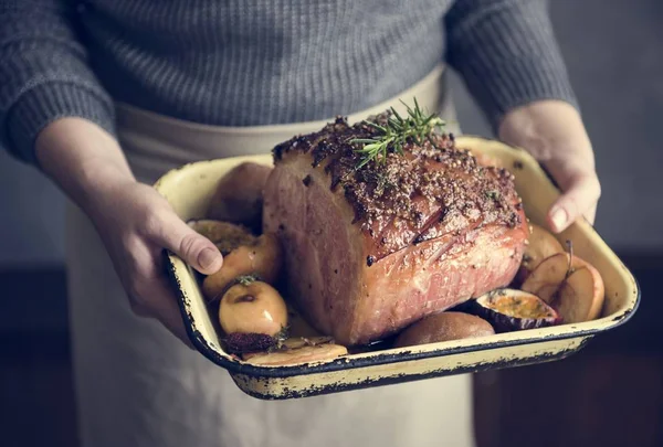 Backschinken Lebensmittel Fotografie Rezeptidee — Stockfoto