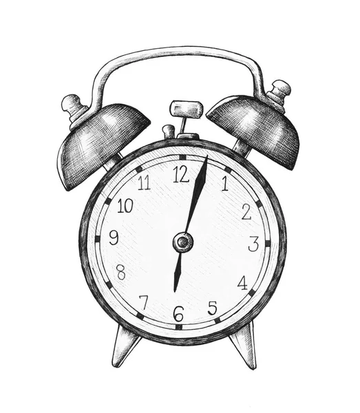 Hand Drawn Alarm Clock Illustration — Stock Photo, Image