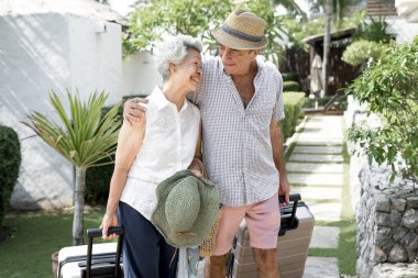 Senior couple on vacation clipart