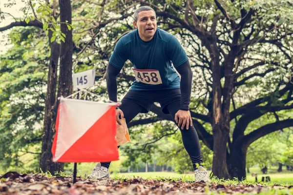 Outdoor Orientierungslauf Checkpoint Aktivität — Stockfoto