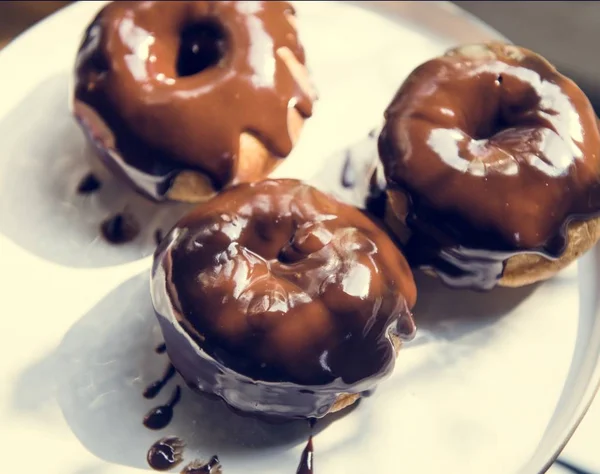 Chocolat Maison Beignets Photographie Alimentaire Idée Recette — Photo