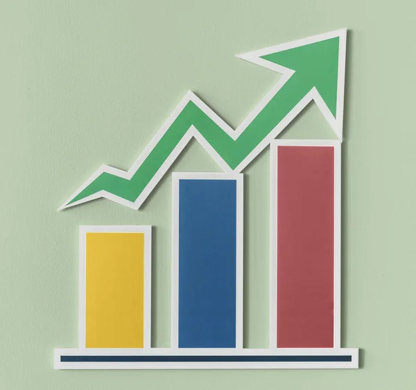 Business Growth Bar Chart Icon — Stock Photo, Image