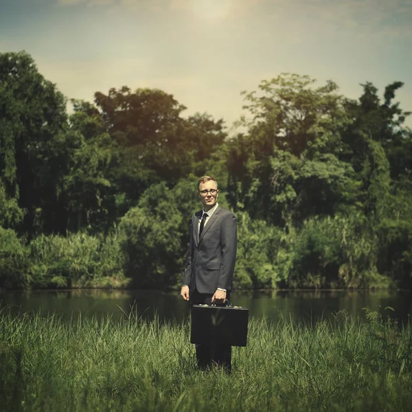 Empresário Campo — Fotografia de Stock