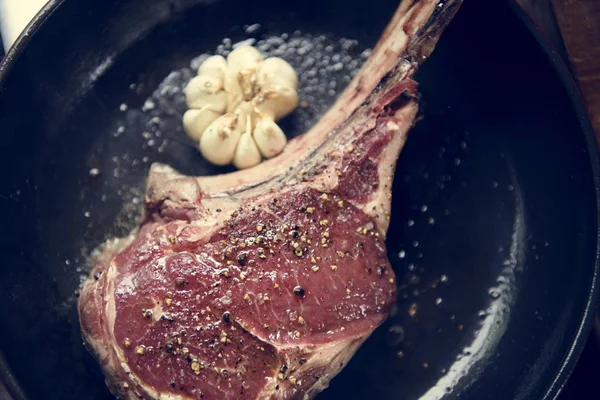 Primer Plano Carne Res Cocina Comida Fotografía Receta Idea —  Fotos de Stock