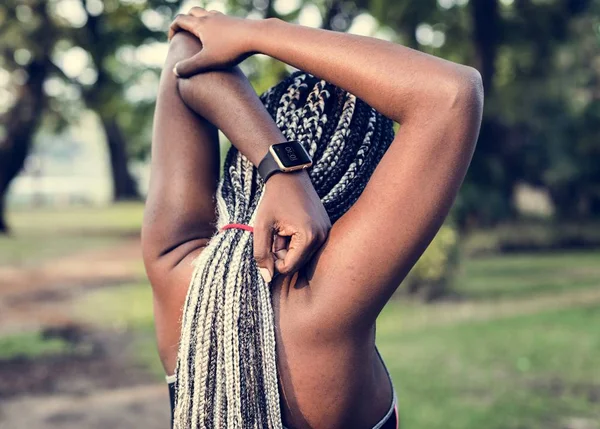 People Stretching Park — Stock Photo, Image