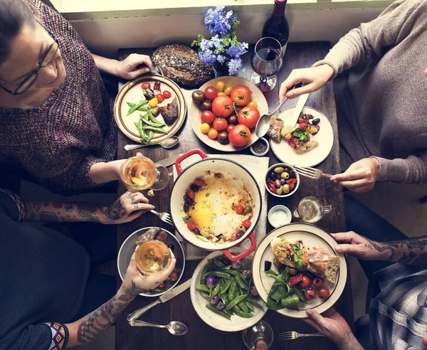 Grupo Adultos Una Cena — Foto de Stock