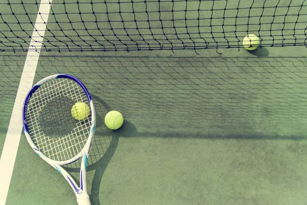 Тенісні Ячі Тенісному Корті — стокове фото