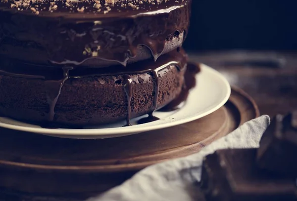 Chocolate Cake Food Photography Recipe Idea — Stock Photo, Image