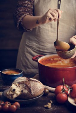 Domates çorbası yemek fotoğraf tarifi fikir hizmet