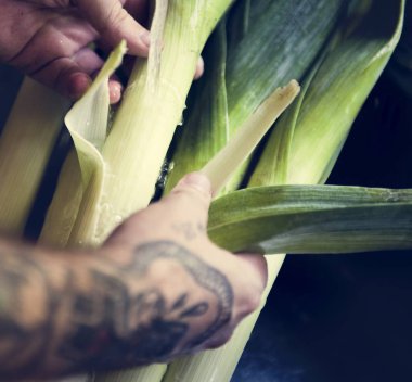 Organik pırasa gıda fotoğraf tarifi fikir