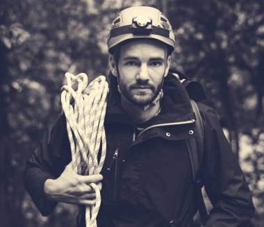 Halat tırmanma adam