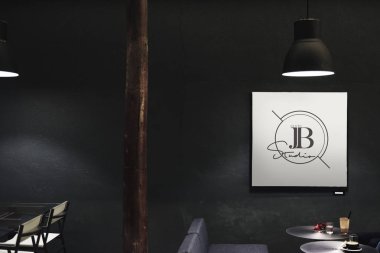 Karanlık Restoran mockup tabela