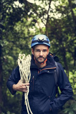 Halat tırmanma adam