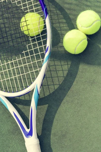 Tennisballen Een Tennisbaan — Stockfoto