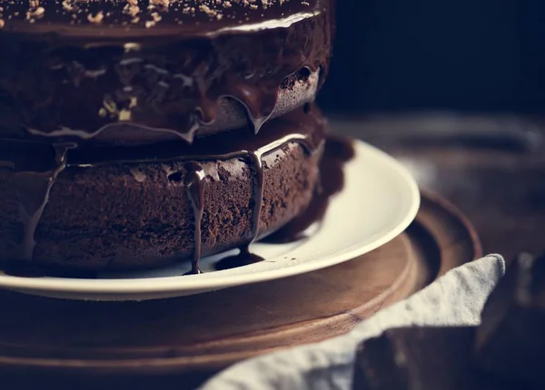 Chocolate Cake Food Photography Recipe Idea — Stock Photo, Image