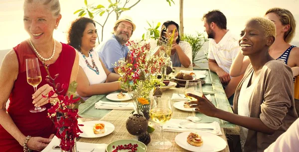 Group Friends Having Outdoor Party — Stock Photo, Image