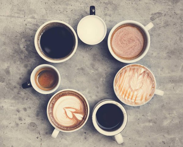 Вид с воздуха на кофе