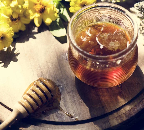 Organic Honey Food Photography Recipe Idea — Stock Photo, Image