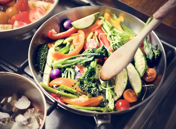 Salteado Verduras Mixtas Comida Fotografía Receta Idea — Foto de Stock