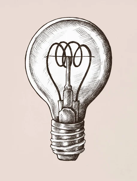 Illustrazione Lampadina Disegnata Mano — Foto Stock