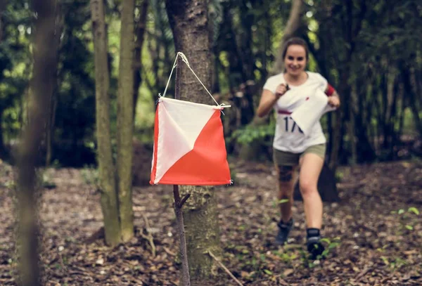 Outdoor Orientierungslauf Checkpoint Aktivität — Stockfoto