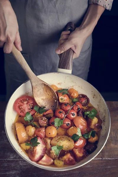 Molho Tomate Fresco Fotografia Alimentos Receita Ideia — Fotografia de Stock