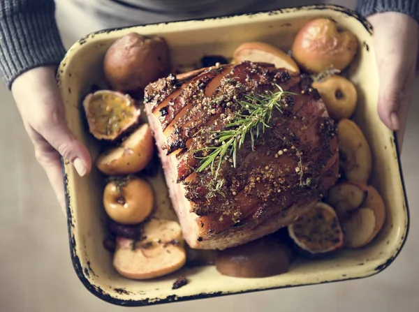 Backschinken Lebensmittel Fotografie Rezeptidee — Stockfoto