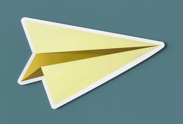 Launching Paper Plane Cut Out Icon — Stock Photo, Image