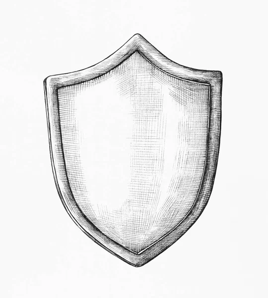 Ilustração Escudo Cinza Desenhado Mão — Fotografia de Stock