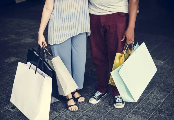 Par Compras Juntas Centro Comercial — Foto de Stock