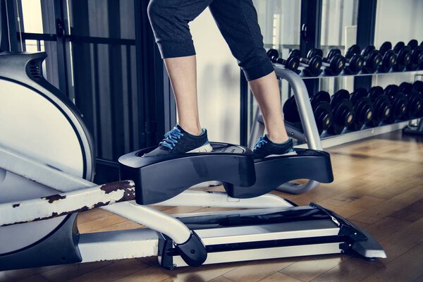 Woman working out at the gym