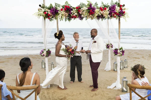 African American couples wedding day