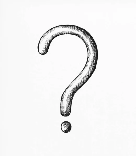 Hand Drawn Gray Question Mark Illustration — Stock Photo, Image