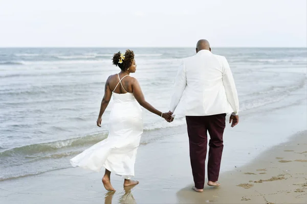 Афро Американських Пари Одружитися Острів — стокове фото