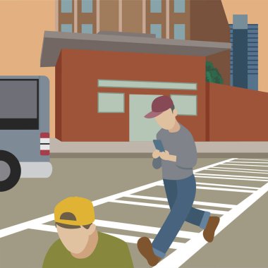 Telefon resimde ise üzerinde yürüyen adam