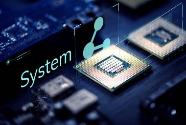 Closeup mikroçip bilgisayar işlemci