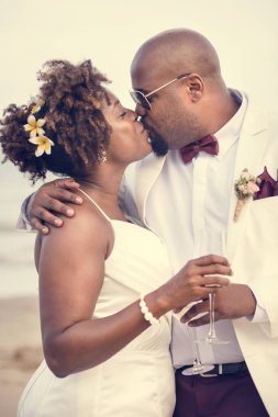 Afrika kökenli Amerikalı çift ' s düğün günü