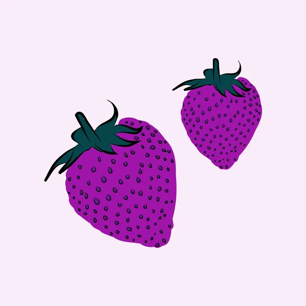 Due Fragole Funky Illustrazione Grafica — Foto Stock