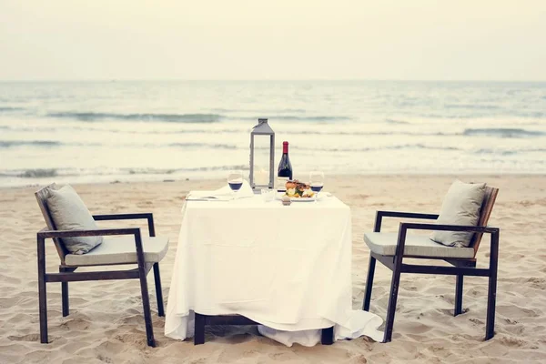 Middagsbordet Vid Havet — Stockfoto