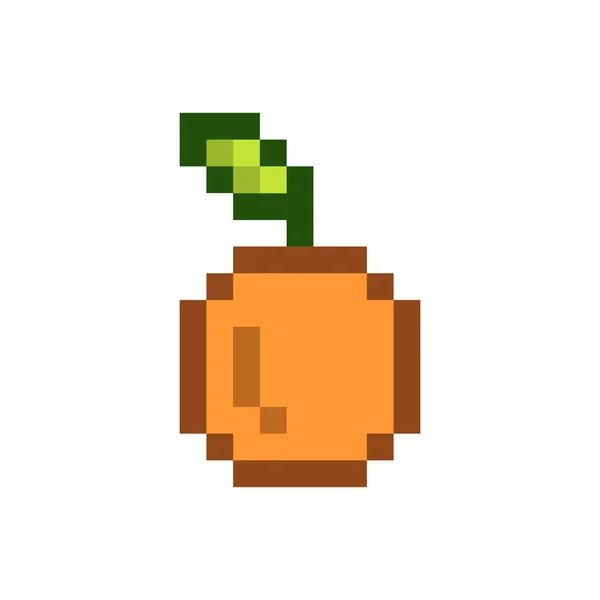 Turuncu Pixelated Meyve Grafiğinin — Stok fotoğraf