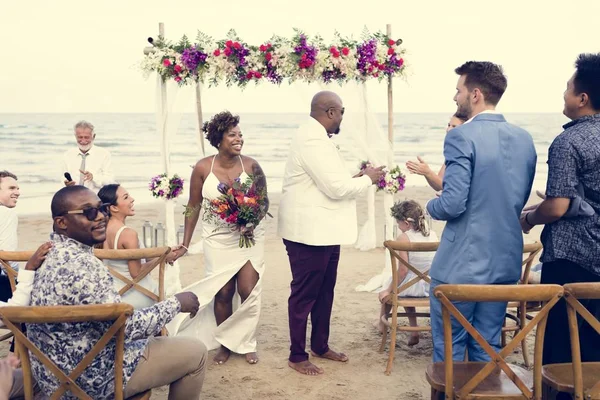 African American couple\'s wedding day