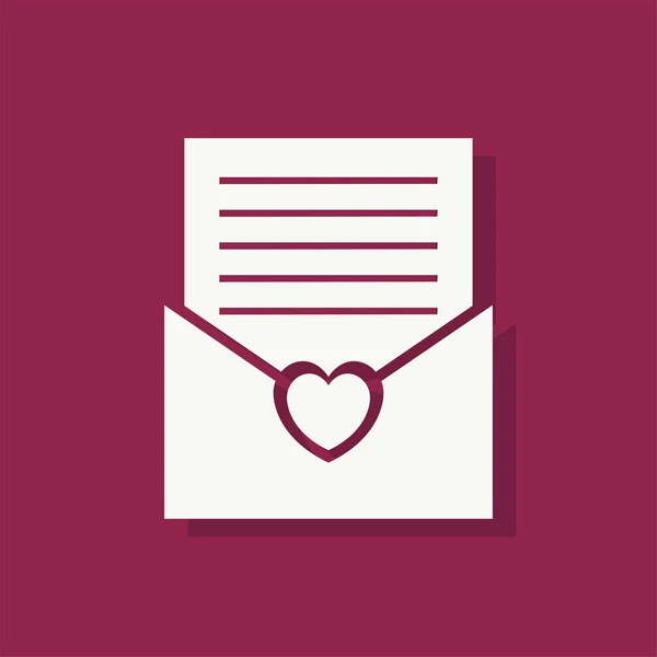 Milostný Dopis Valentinky Den Ikona — Stock fotografie