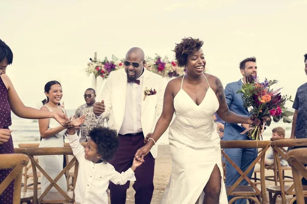 African American Couple Wedding Day — стоковое фото