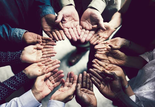 Group Diverse Hands Circle — Stock Photo, Image
